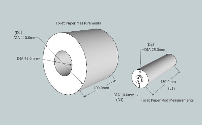 circumference of a toilet paper roll