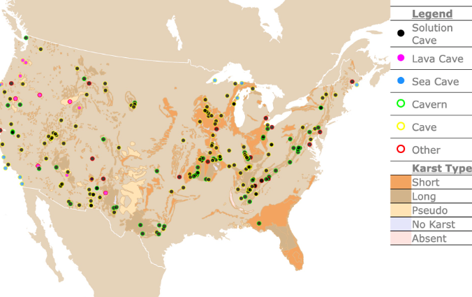 what state has the most caves