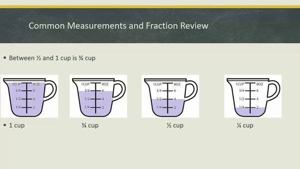 what is 3 quarters of a cup