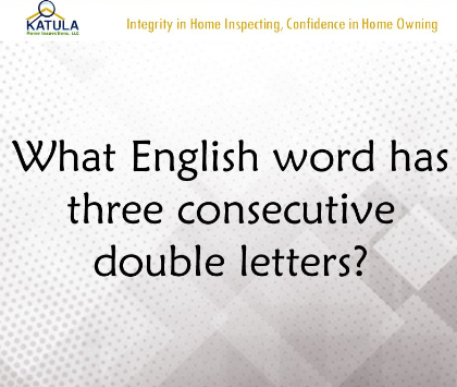 what english word has three consecutive letters