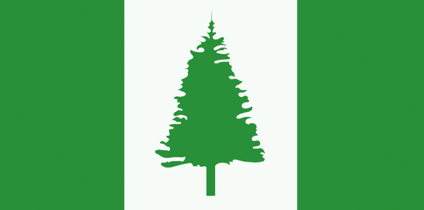 flags with trees in the middle
