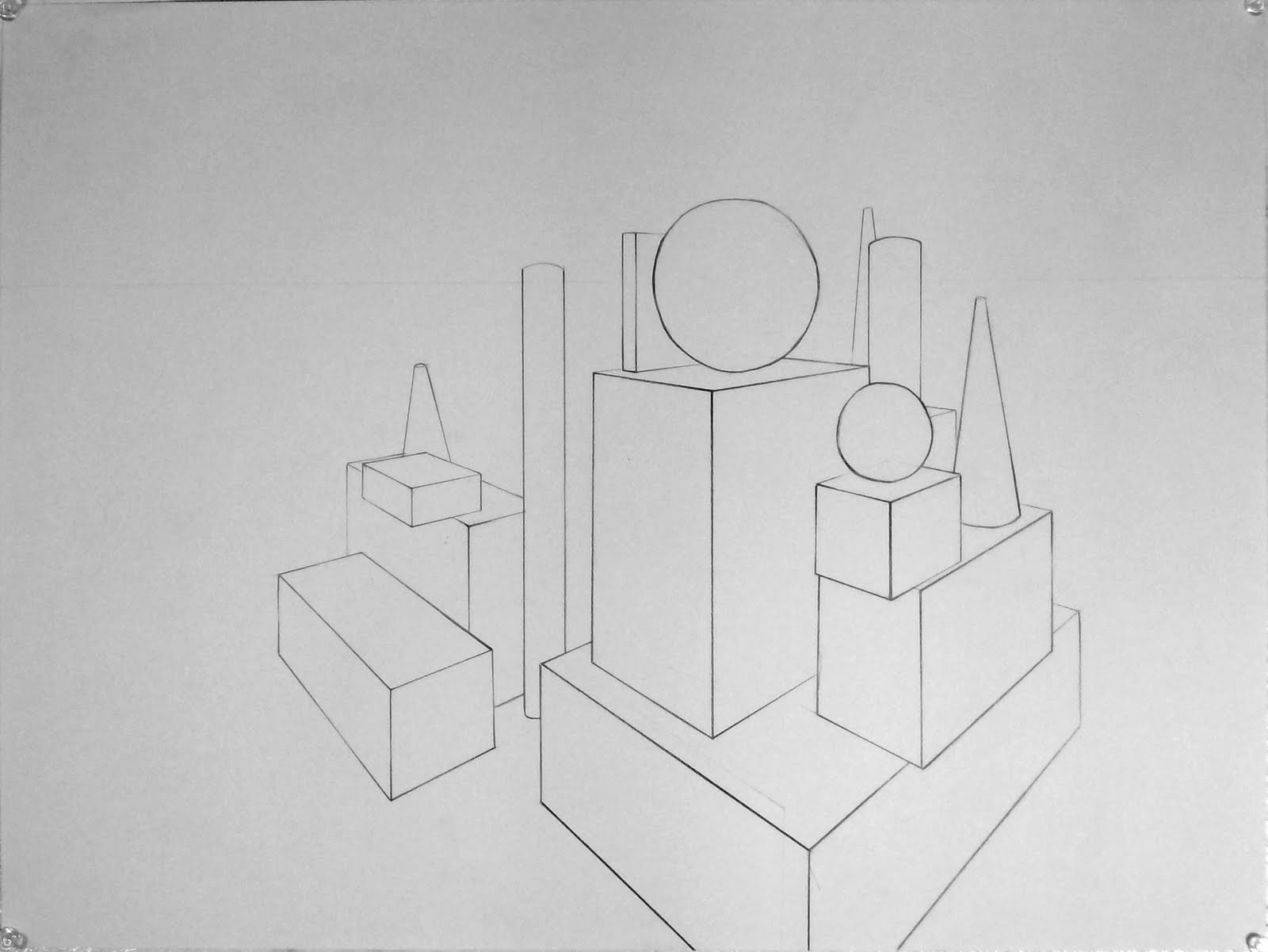 look closely at the images below. which of the images shows two point perspective?