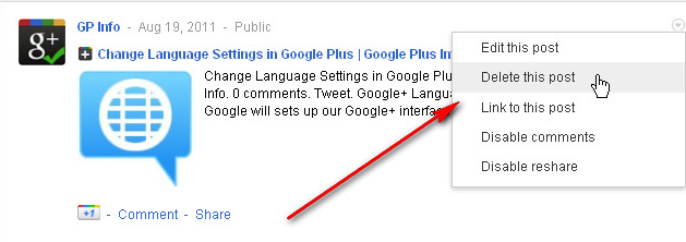 how to delete google plus posts