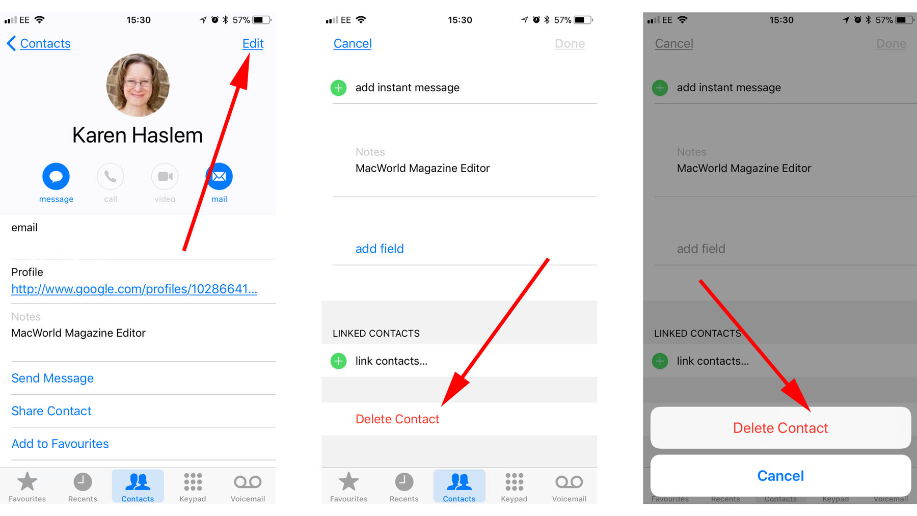 how to unmerge contacts on iphone