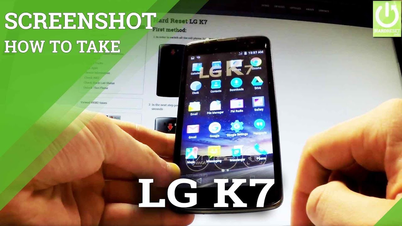 how to screenshot on a lg k7