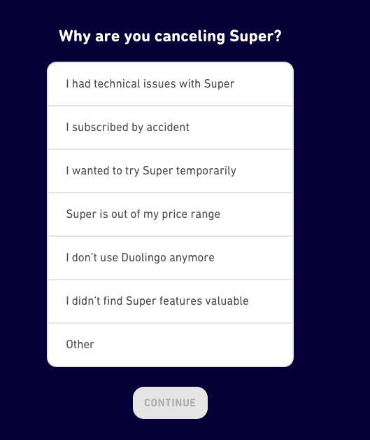 how to cancel.super duolingo
