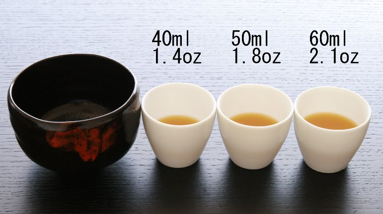 50ml water to cups