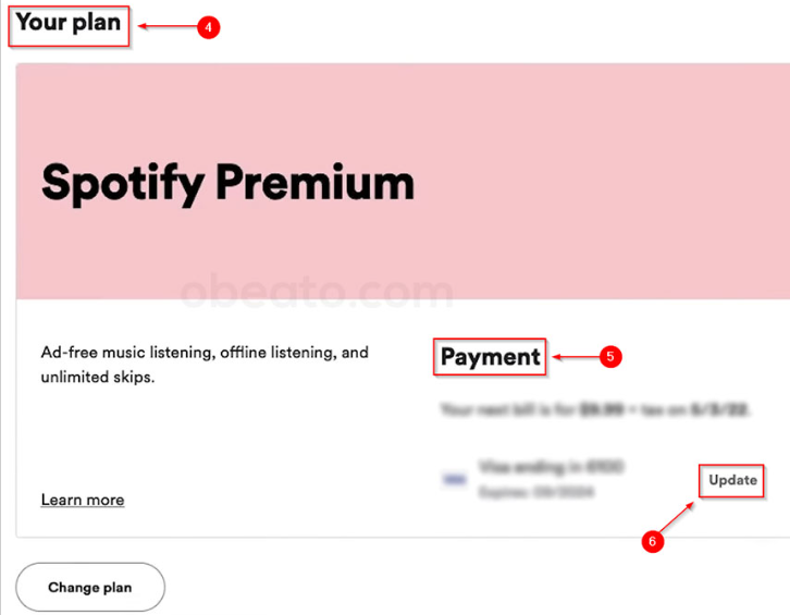 spotify payment method