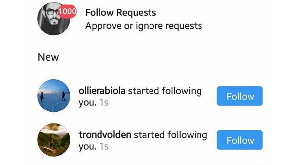 how to see who you requested to follow on insta