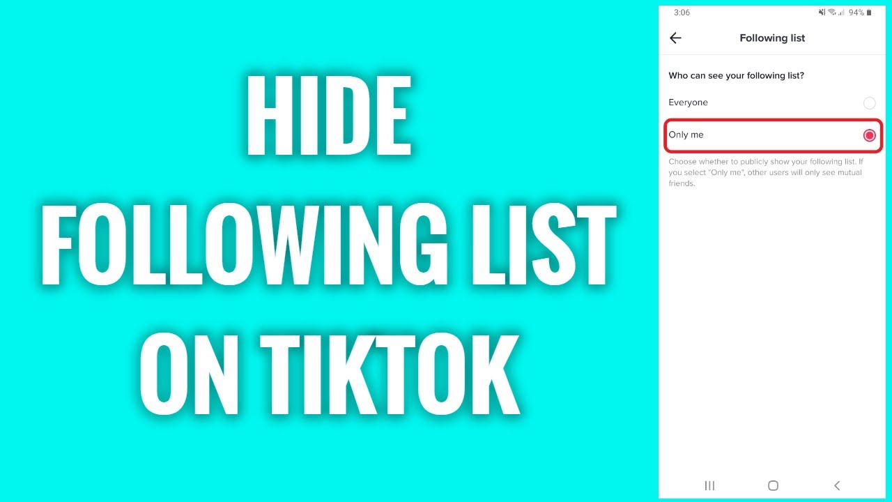 how to see hidden following list on tiktok