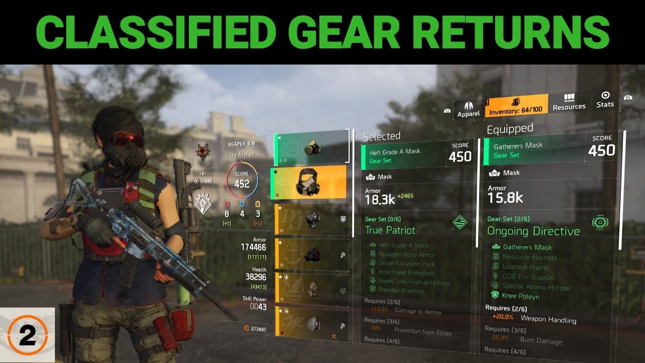 the division classified gear drops