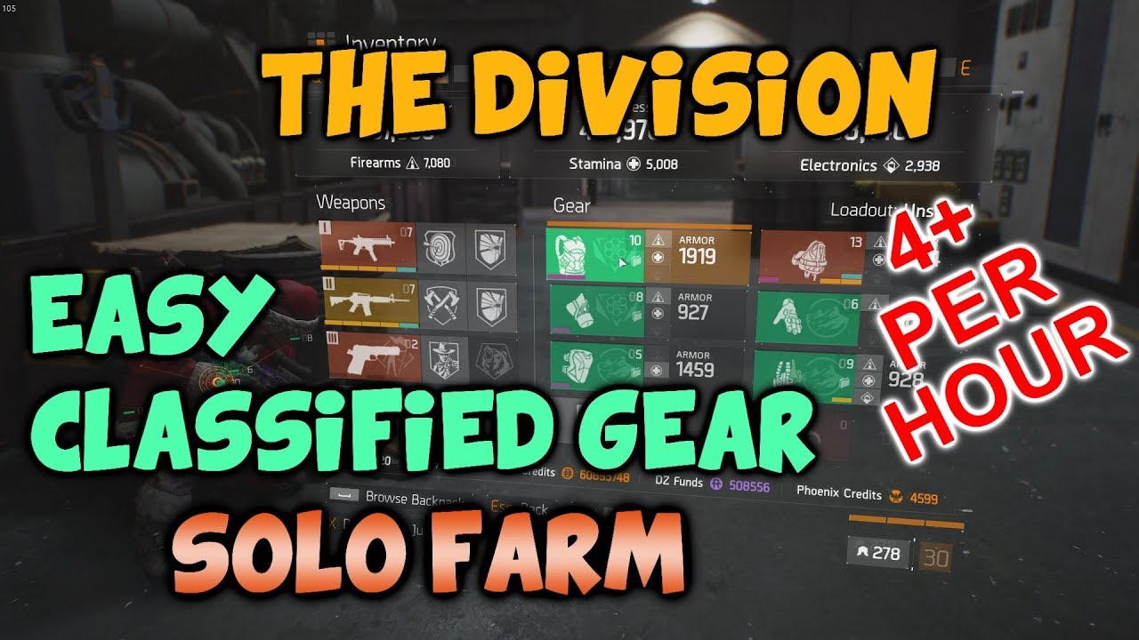 the division classified gear drops