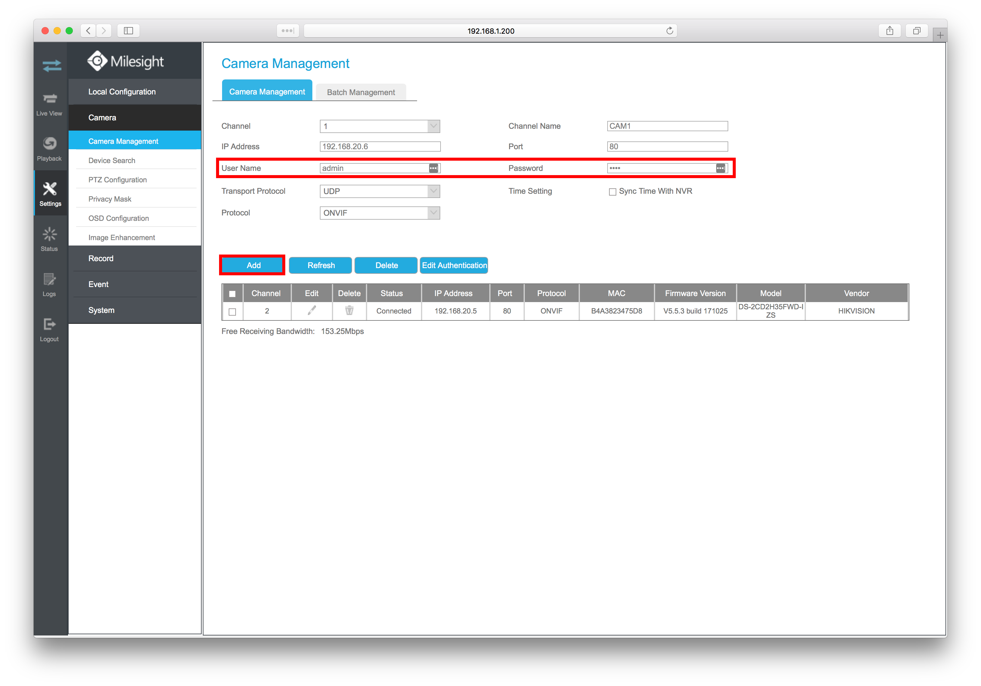 wisenet default password