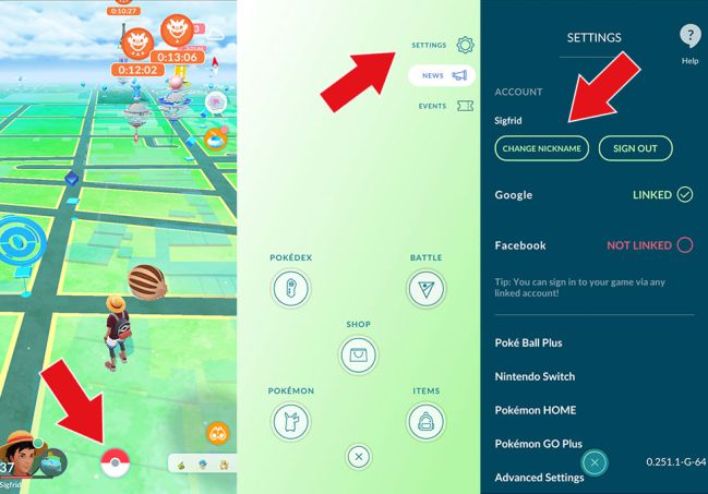 how to change your pokemon go name