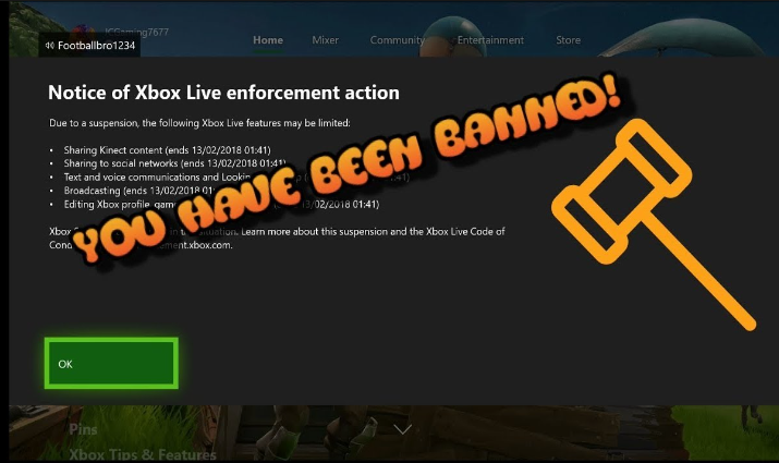 how to get someone banned on xbox