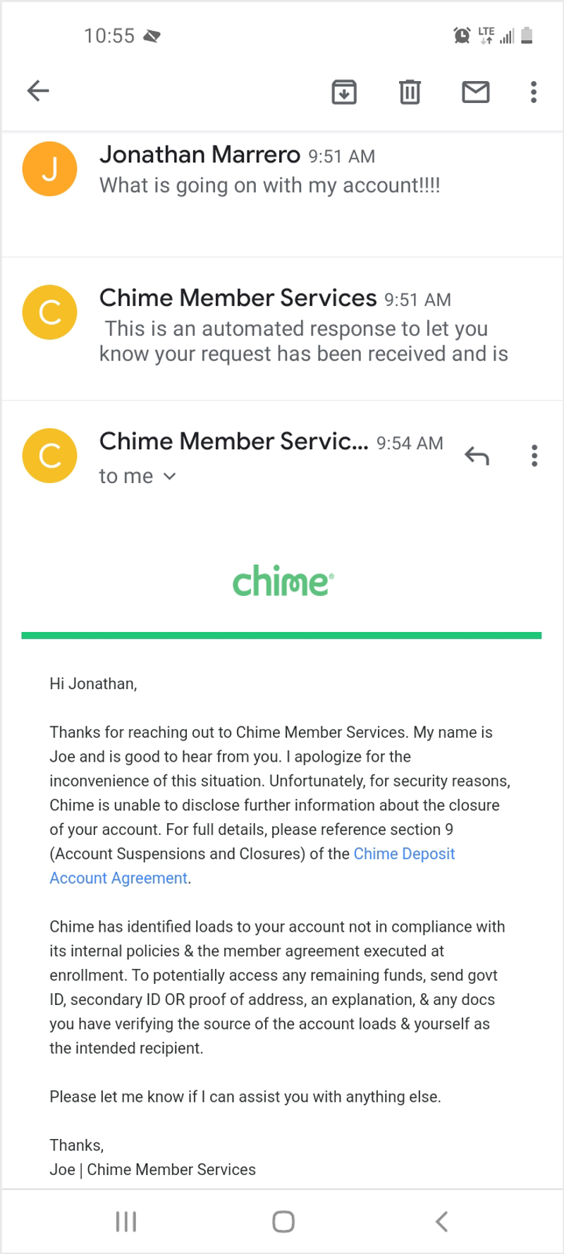 how to close a chime account