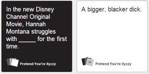 how to use blank cards in pretend you're xyzzy