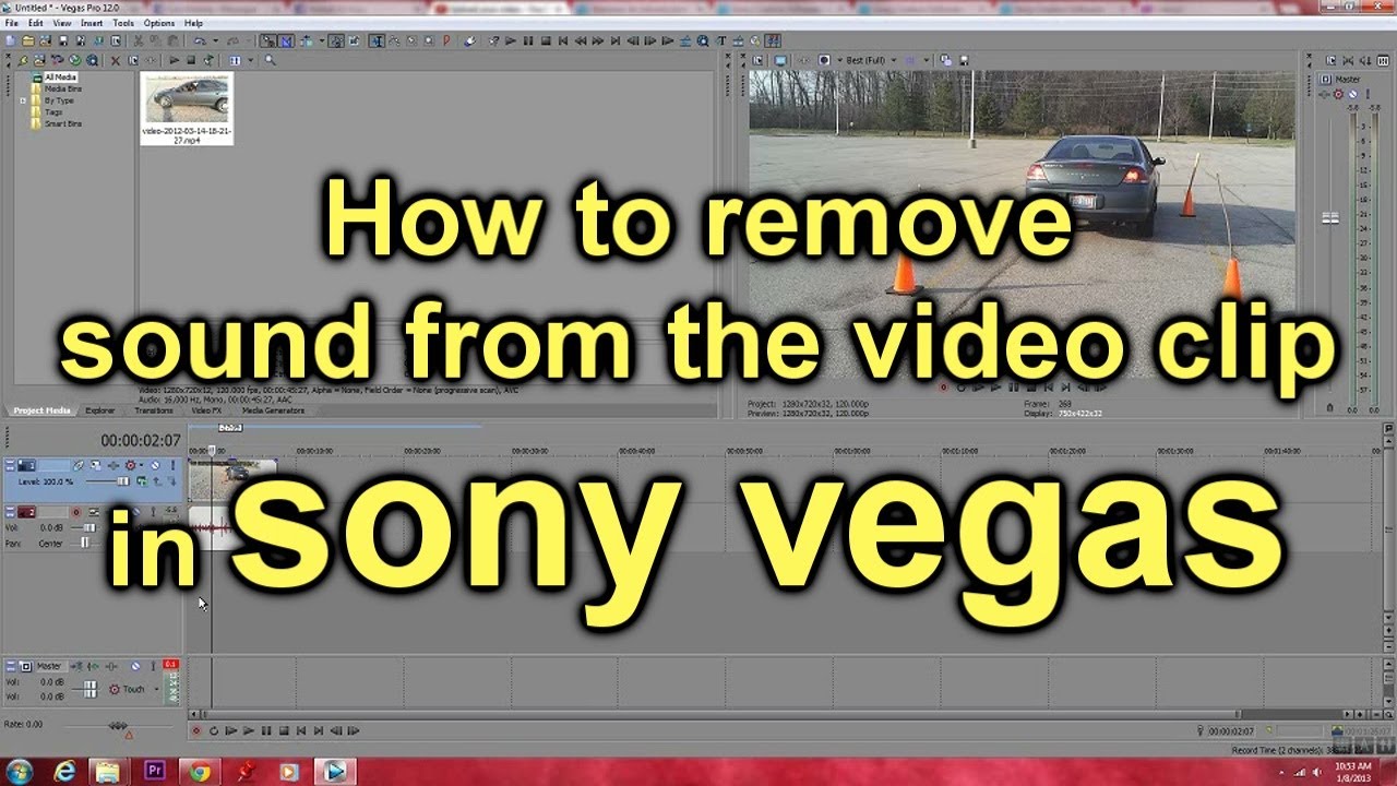 how to remove audio from a clip in sony vegas