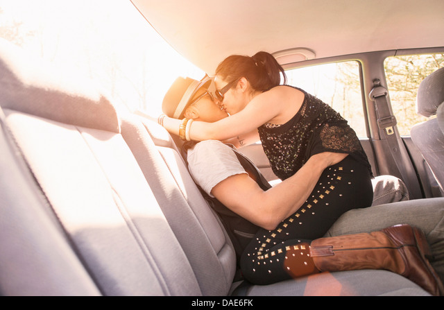 cuddling in a car