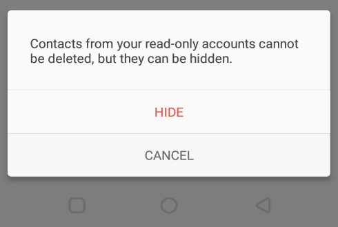 how to delete read only contacts