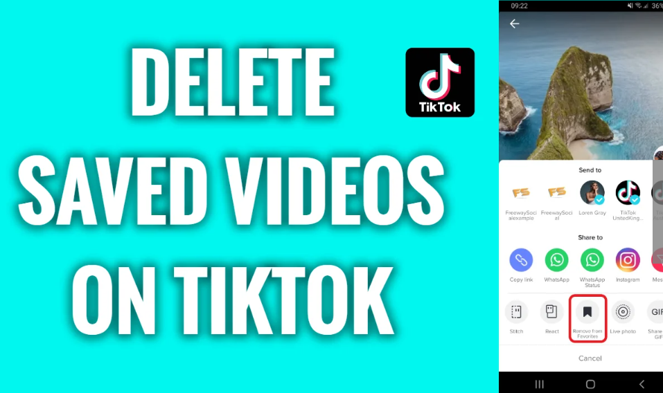 how to remove all saved videos on tiktok at once