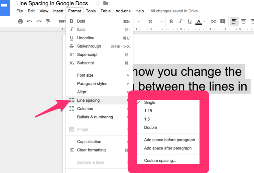 how to fix spacing in google docs