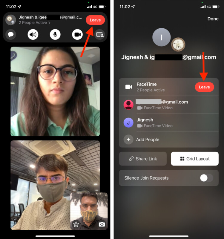 how to leave a facetime group