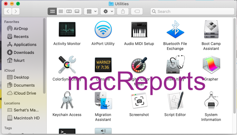 where is the utilities folder on a mac