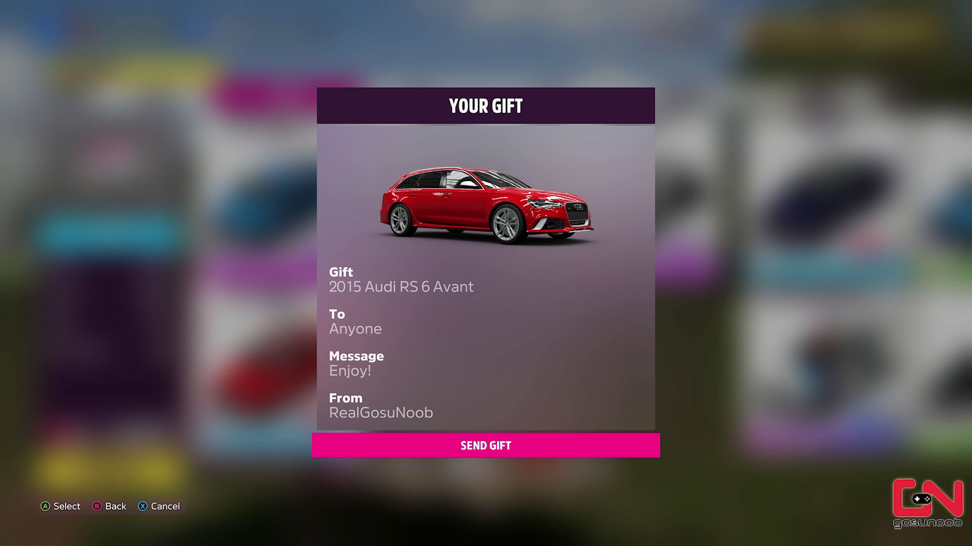 how to gift cars in forza horizon 4