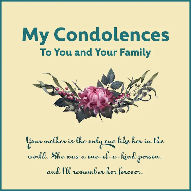 my condolences to you and your family meaning