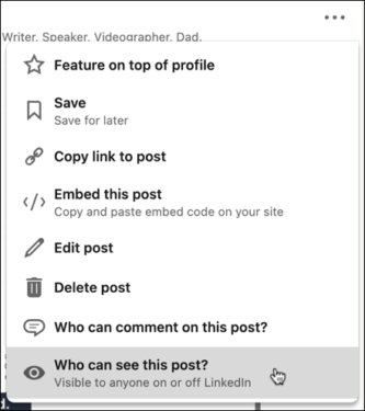 how to delete post on linkedin