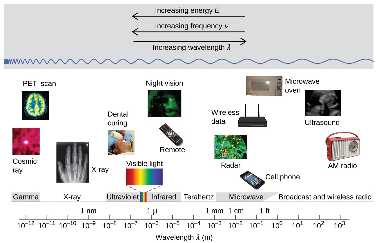 which electromagnetic wave transfers the least amount of energy? gamma x-ray ultraviolet microwave