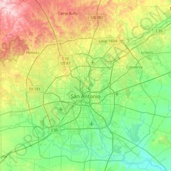 san antonio tx elevation