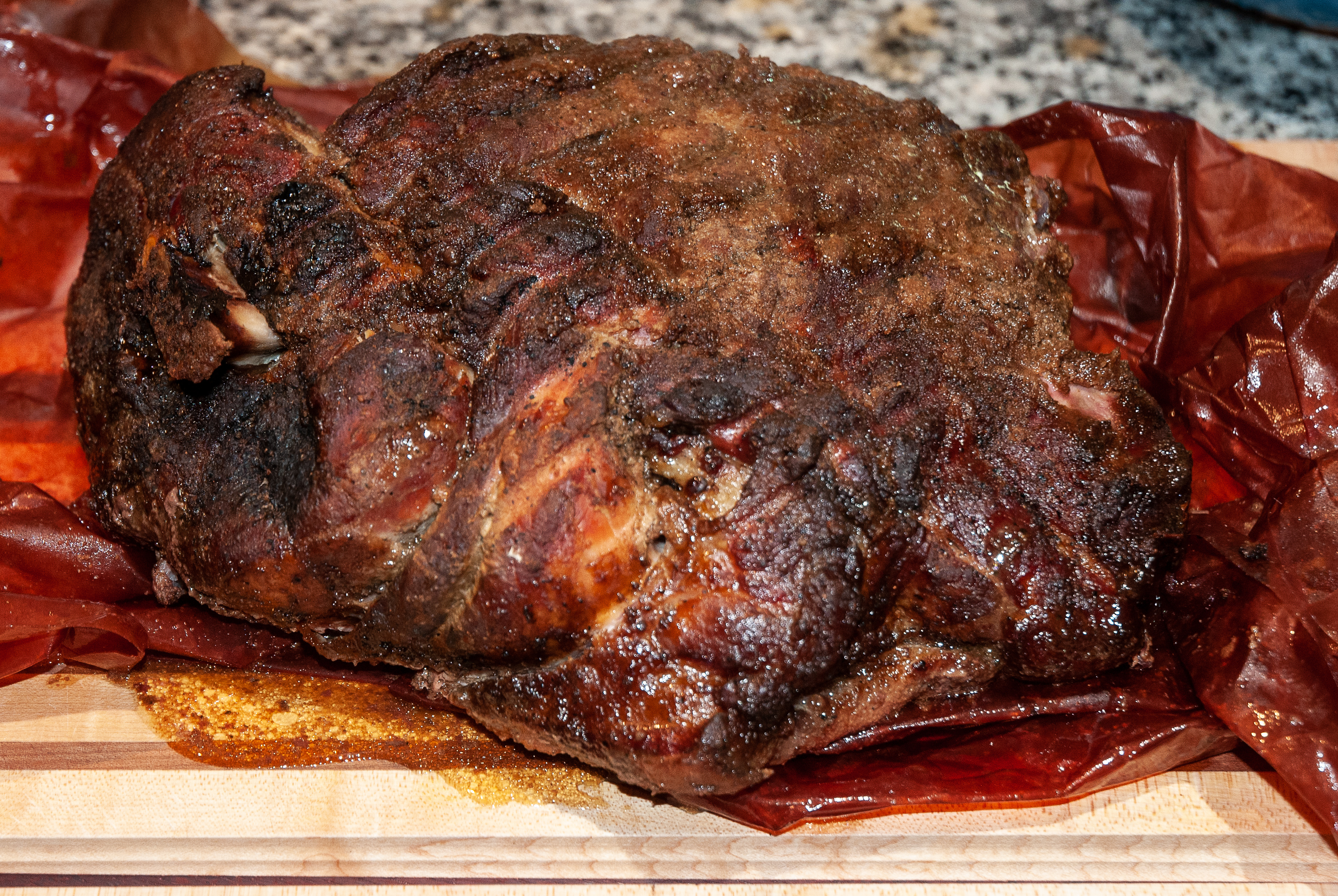 wrap pork butt in butcher paper