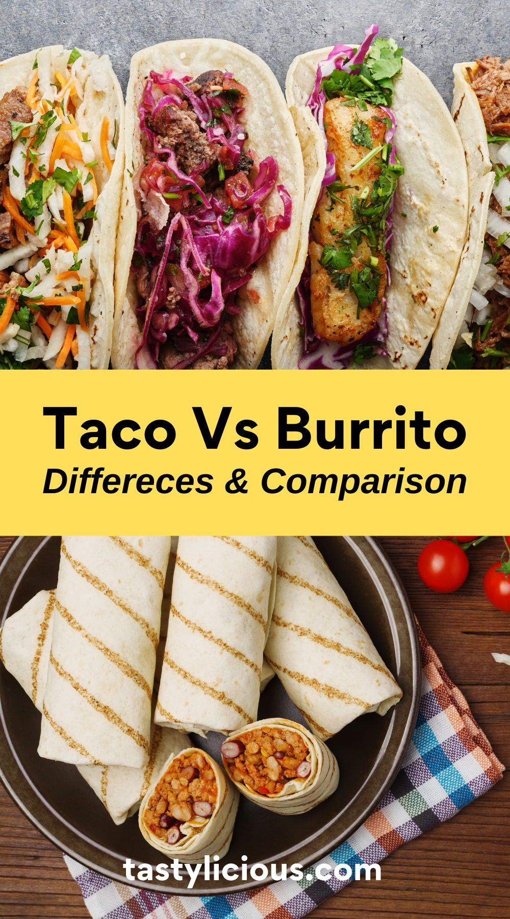 difference between taco and burrito