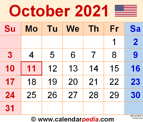 how long ago was october 2021