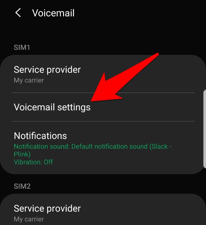 how to change voicemail language on android