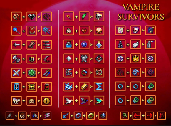 vampire survivors weapon evolutions