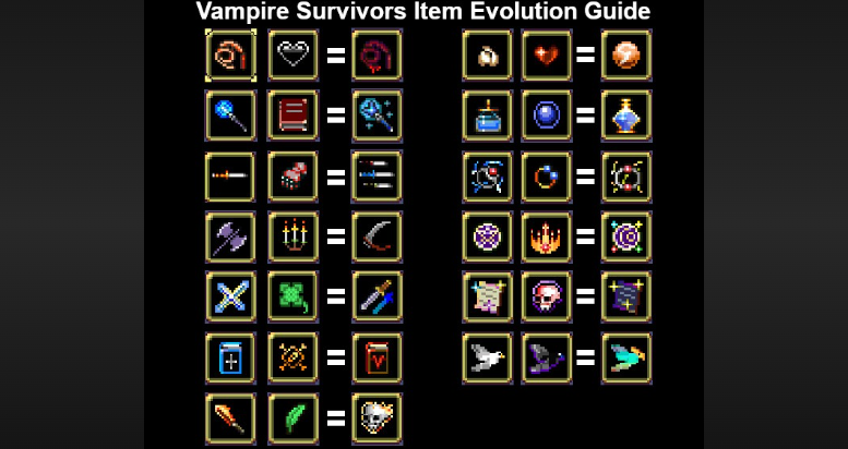 vampire survivors weapon evolutions