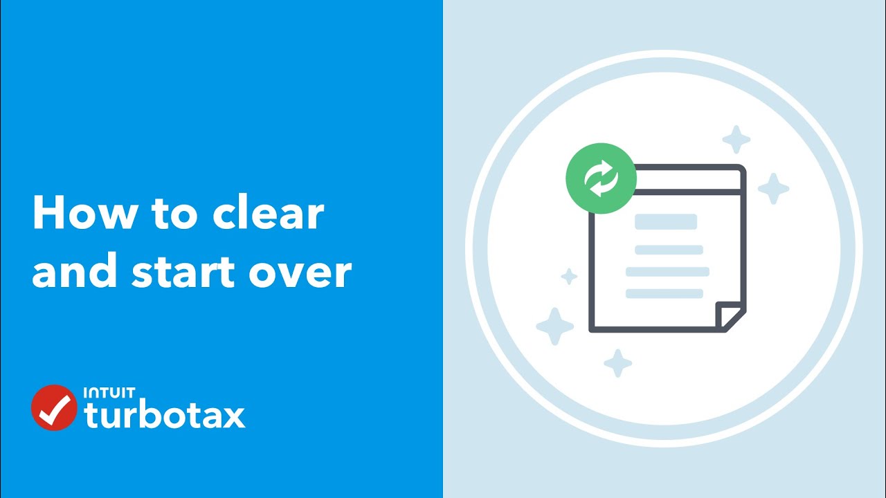 how to start over on turbotax