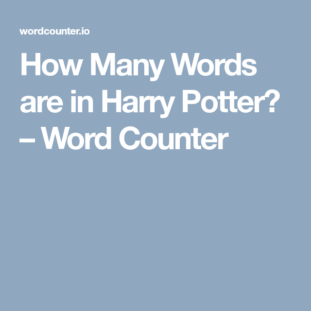 how many words in harry potter