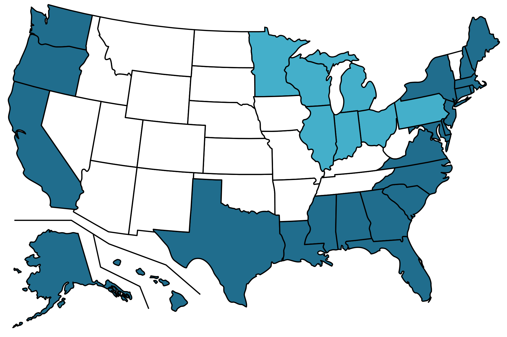 how many states touch the pacific ocean