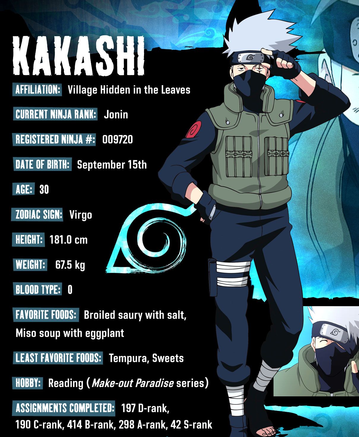 how tall is kakashi hatake