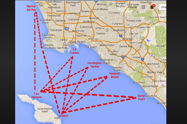 long beach to catalina island distance