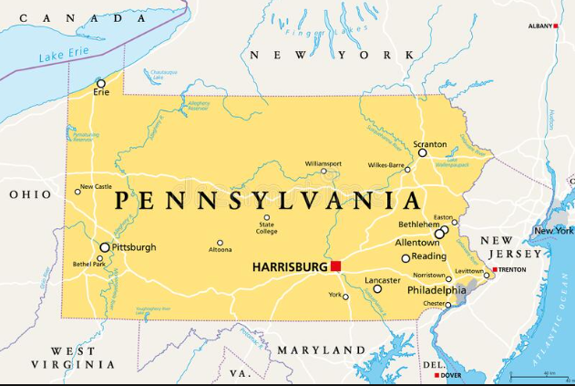 states that border pennsylvania