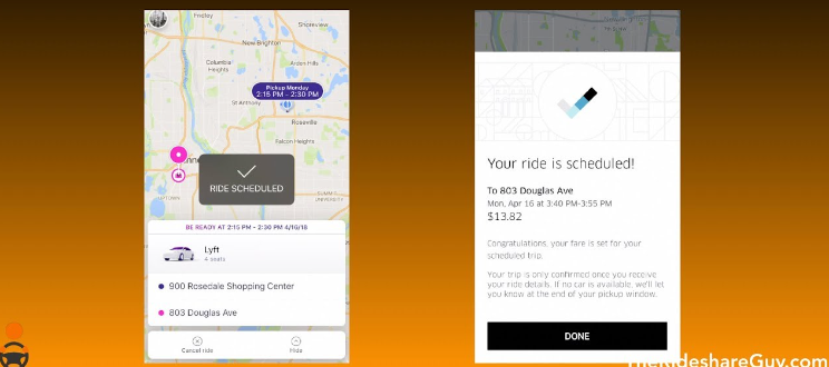 lyft scheduled ride