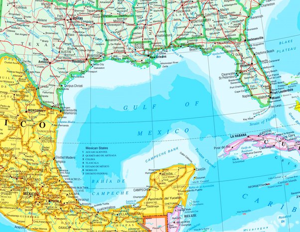 what states border the gulf of mexico