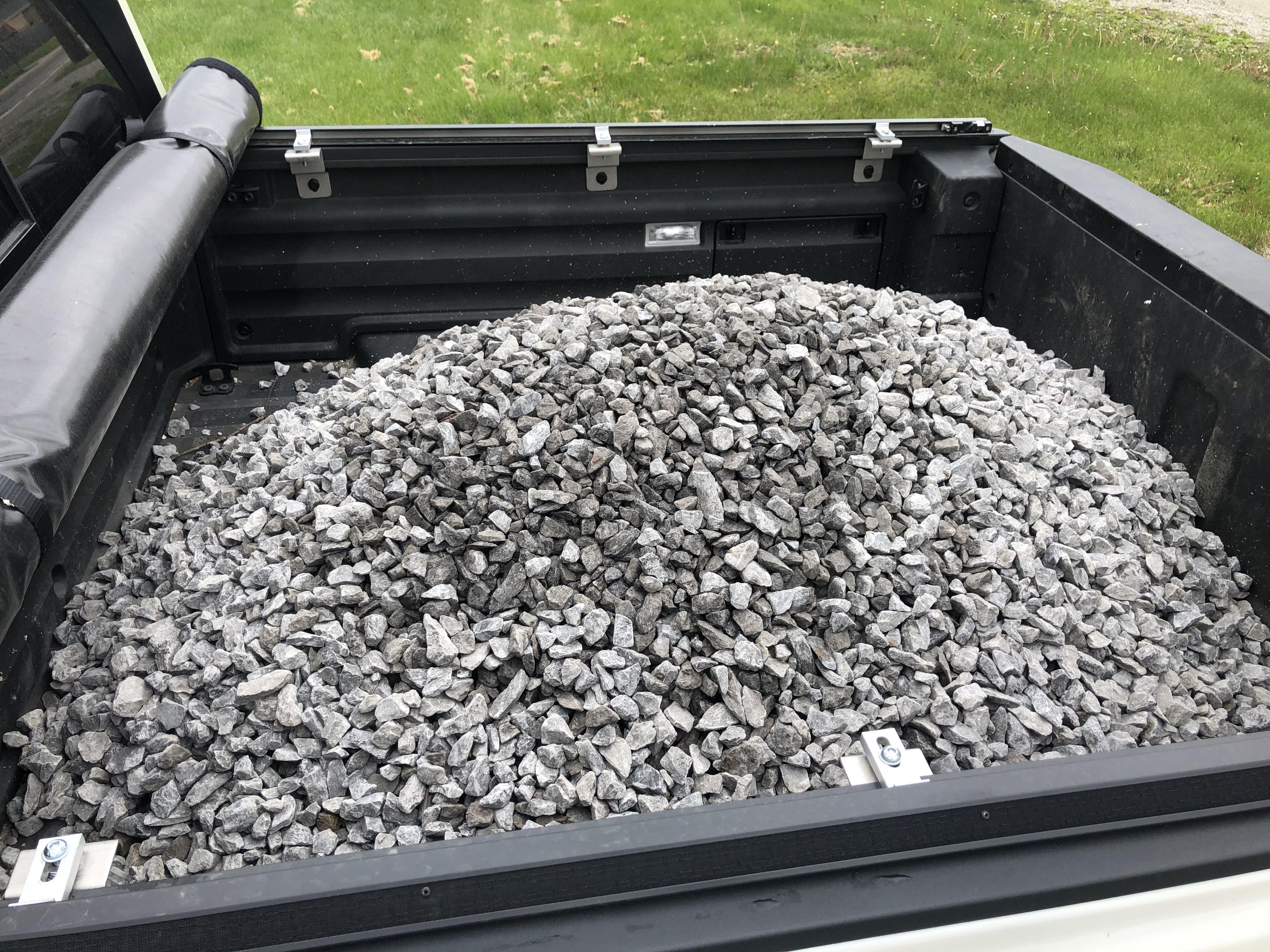 1 ton of gravel in truck