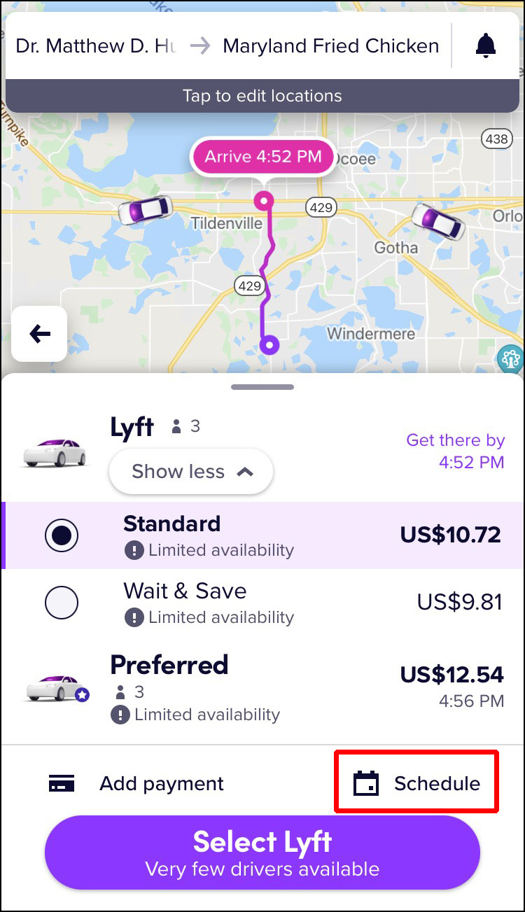 lyft cancel scheduled ride fee