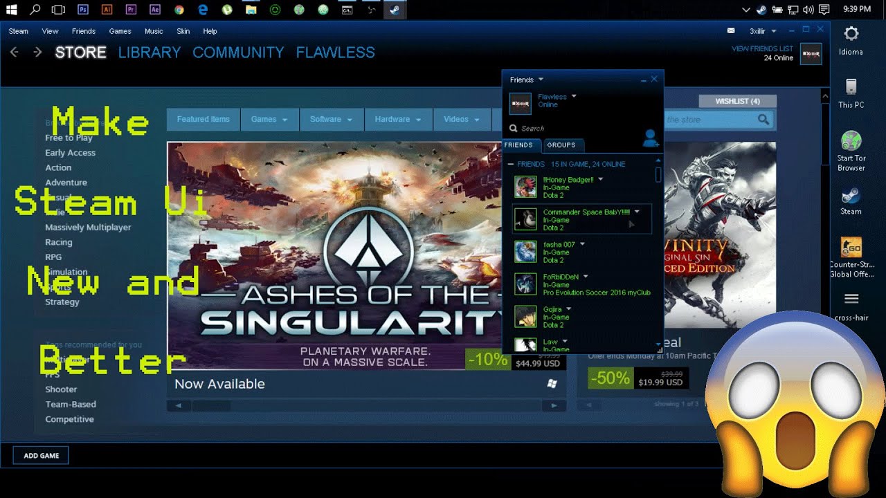how to change steam skin